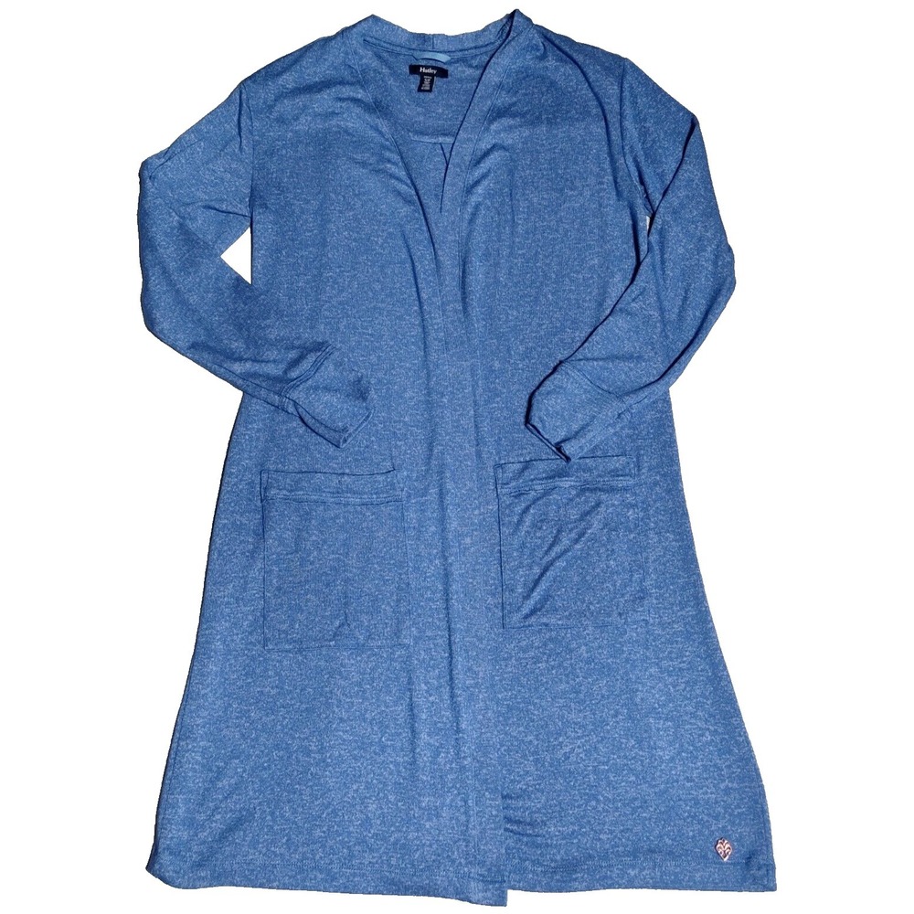 HATLEY Women Small Blue Viscose‎ Blend Long Cardigan Sweater EUC